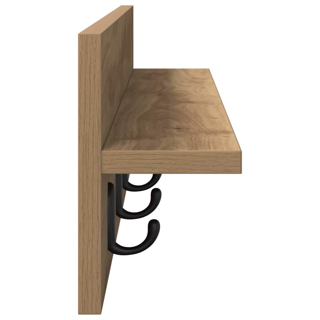 vidaXL Wandmontierter nachttisch Artisan-Eiche 80 x 10,5 x 18 cm