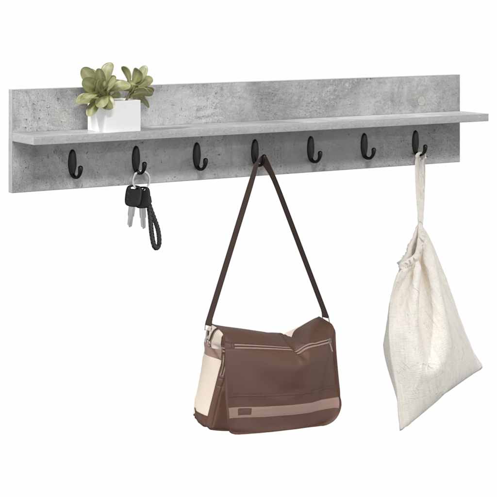 vidaXL Wandmontierter nachttisch Beton Grau 100 x 10,5 x 18 cm