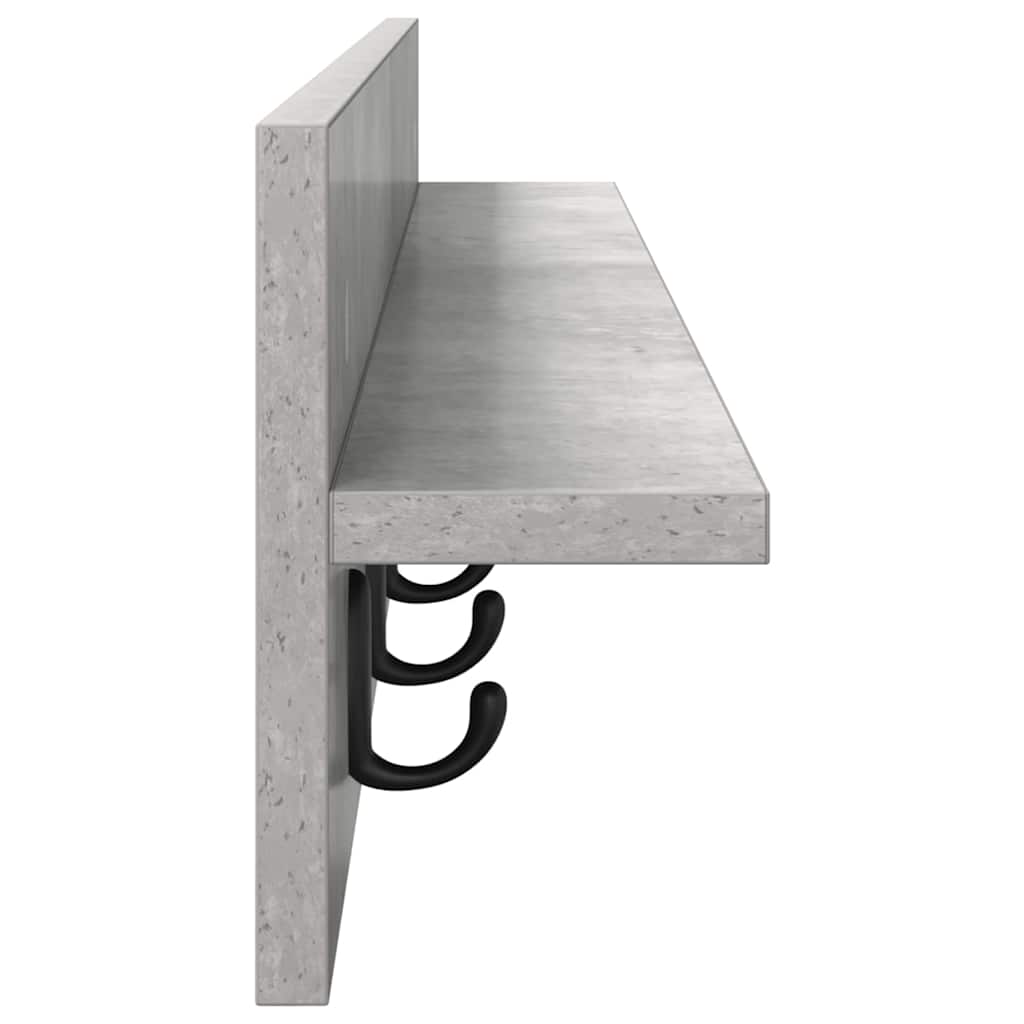 vidaXL Wandmontierter nachttisch Beton Grau 100 x 10,5 x 18 cm
