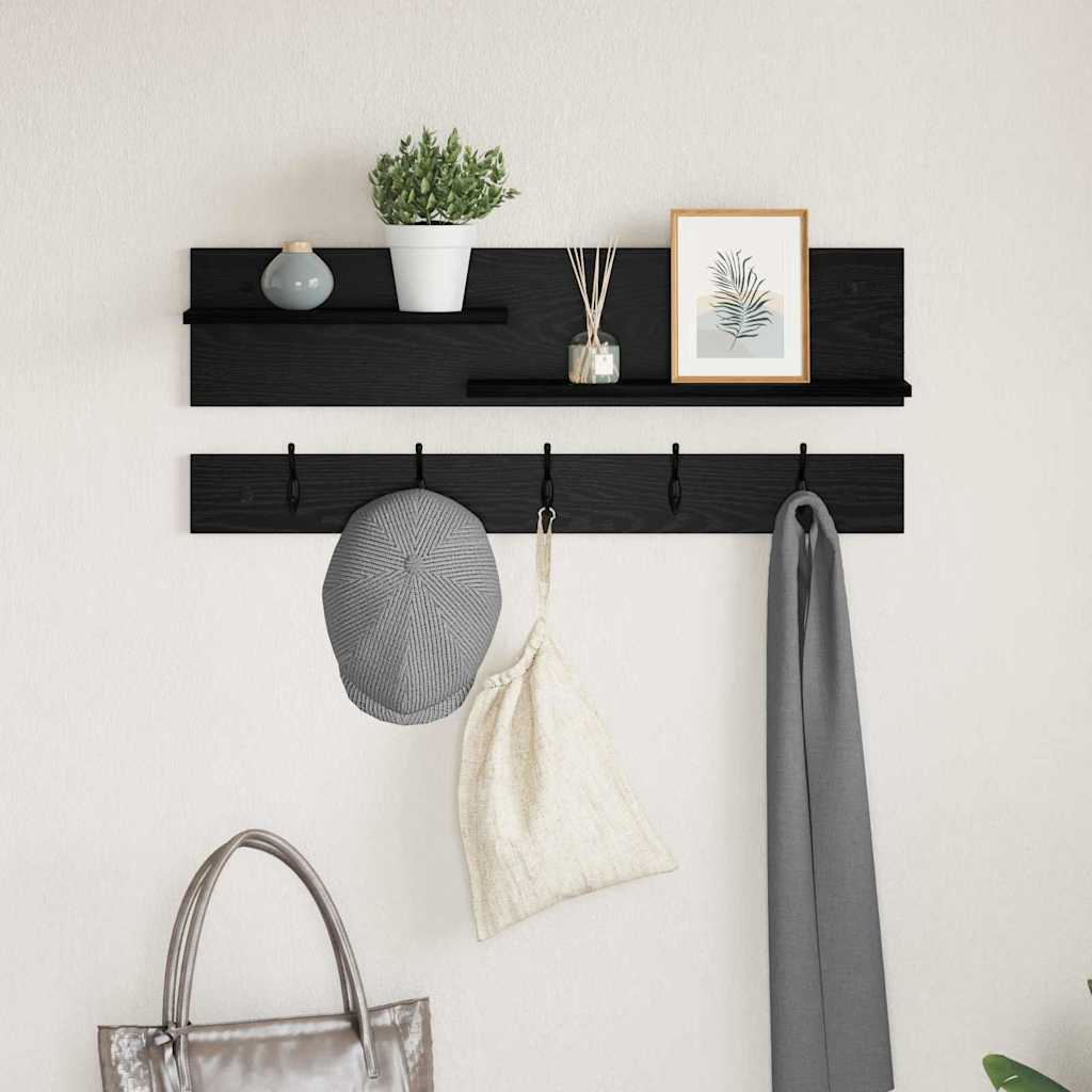 vidaXL Wandmontierter nachttisch Schwarz Eichen-Optik 90 x 15 x 36 cm