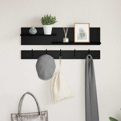 vidaXL Wandmontierter nachttisch Schwarz Eichen-Optik 90 x 15 x 36 cm