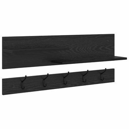 vidaXL Wandmontierter nachttisch Schwarz Eichen-Optik 90 x 15 x 36 cm