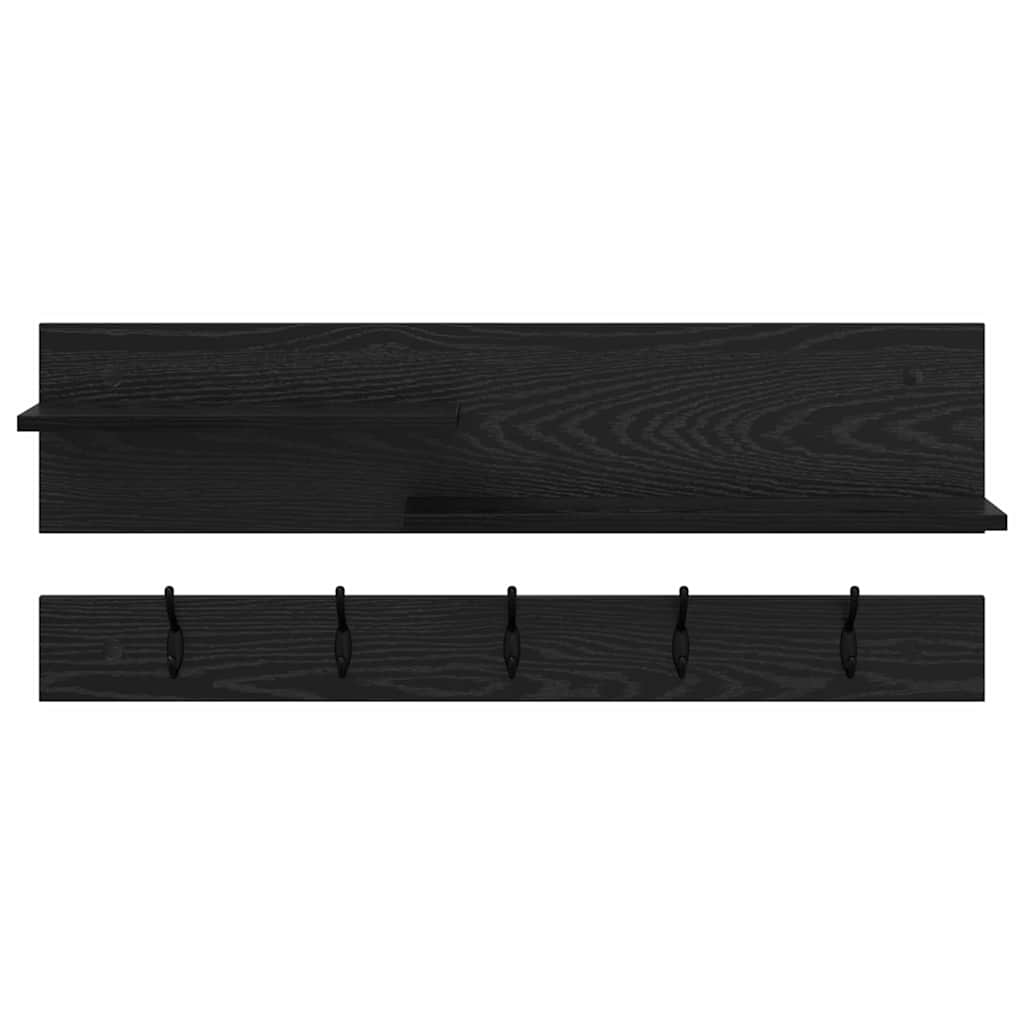 vidaXL Wandmontierter nachttisch Schwarz Eichen-Optik 90 x 15 x 36 cm