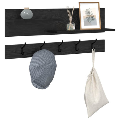 vidaXL Wandmontierter nachttisch Schwarz Eichen-Optik 90 x 15 x 36 cm