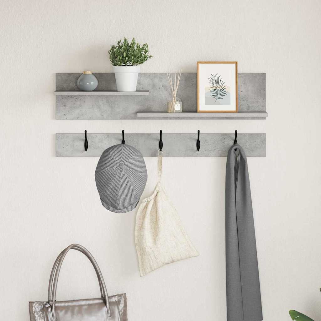 vidaXL Wandmontierter nachttisch mit Regal Beton Grau 90 x 15 x 36 cm