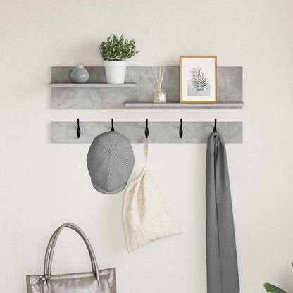 vidaXL Wandmontierter nachttisch mit Regal Beton Grau 90 x 15 x 36 cm