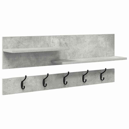 vidaXL Wandmontierter nachttisch mit Regal Beton Grau 90 x 15 x 36 cm