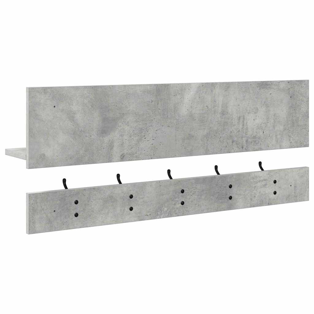 vidaXL Wandmontierter nachttisch mit Regal Beton Grau 90 x 15 x 36 cm