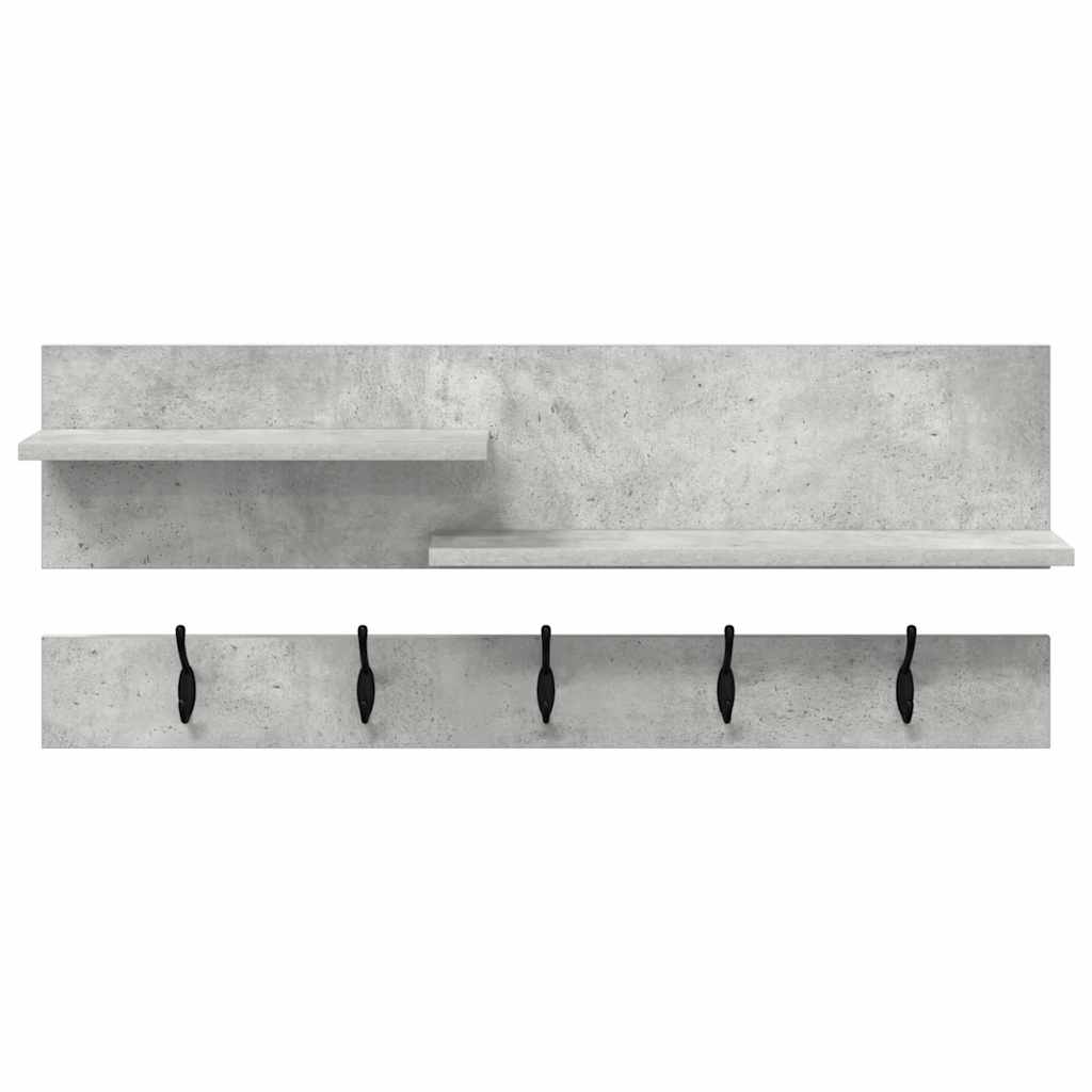 vidaXL Wandmontierter nachttisch mit Regal Beton Grau 90 x 15 x 36 cm