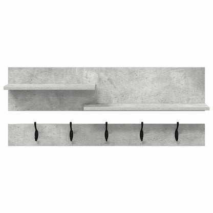 vidaXL Wandmontierter nachttisch mit Regal Beton Grau 90 x 15 x 36 cm