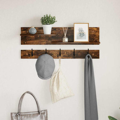 vidaXL Table de chevet murale Chêne fumé 90 x 15 x 36 cm