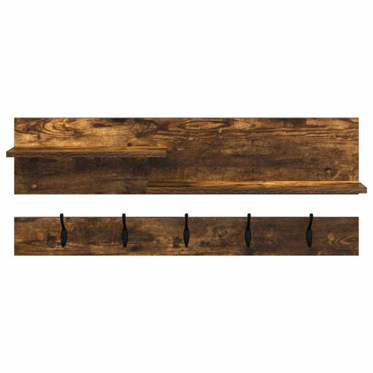 vidaXL Table de chevet murale Chêne fumé 90 x 15 x 36 cm