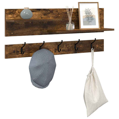 vidaXL Table de chevet murale Chêne fumé 90 x 15 x 36 cm