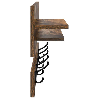 vidaXL Table de chevet murale Chêne fumé 90 x 15 x 36 cm