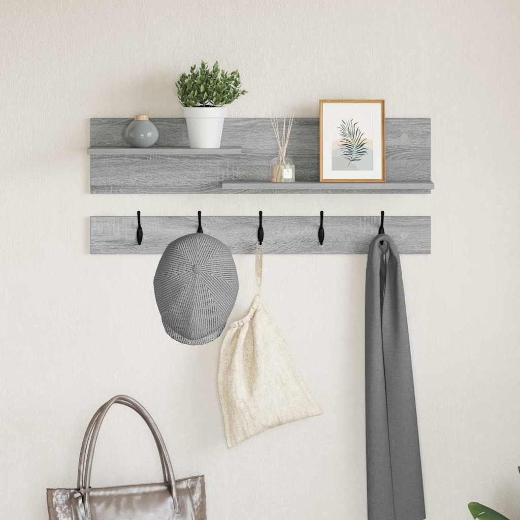 vidaXL Table de chevet murale Chêne Sonoma gris 90 x 15 x 36 cm