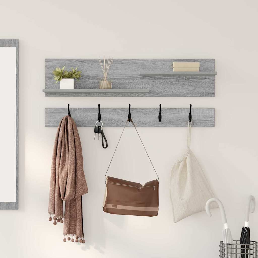 vidaXL Table de chevet murale Chêne Sonoma gris 90 x 15 x 36 cm