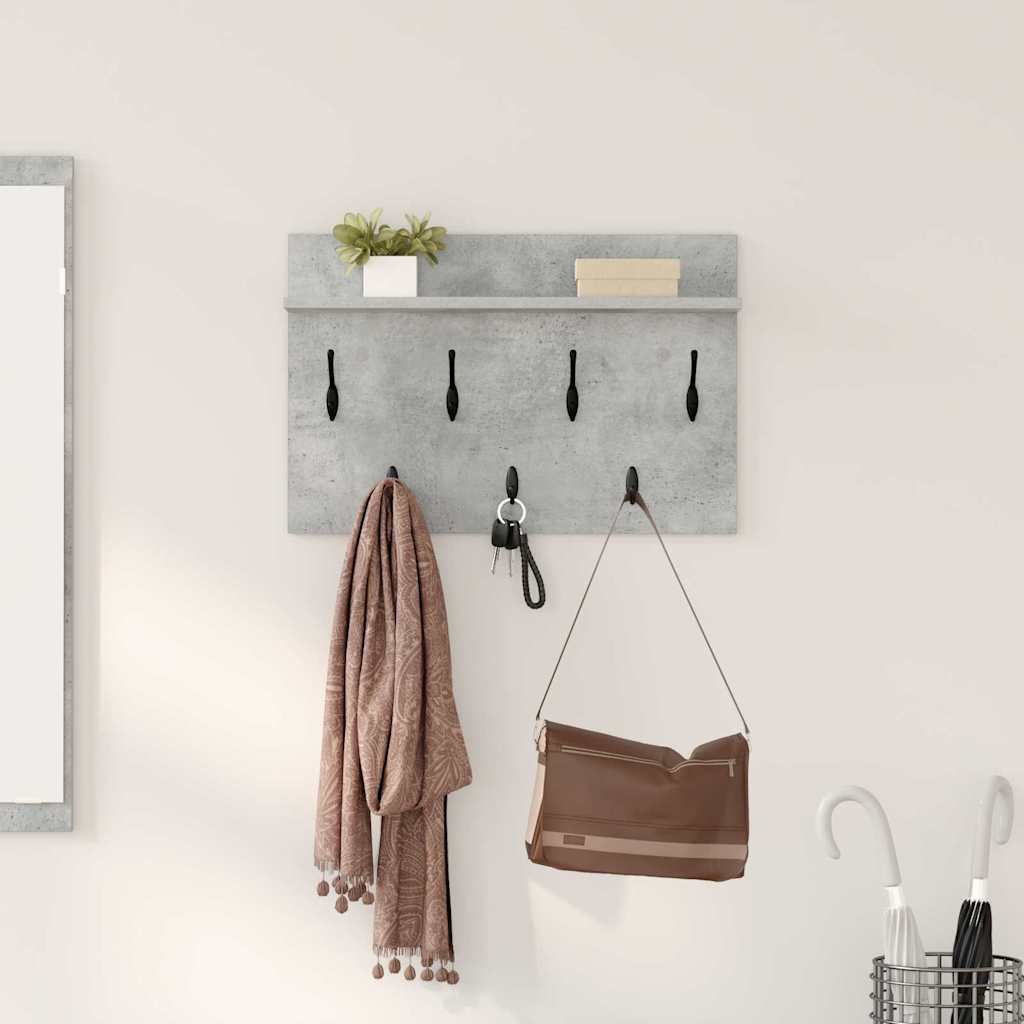 vidaXL Wandmontierter nachttisch mit Regal Beton Grau 60 x 40 x 12 cm