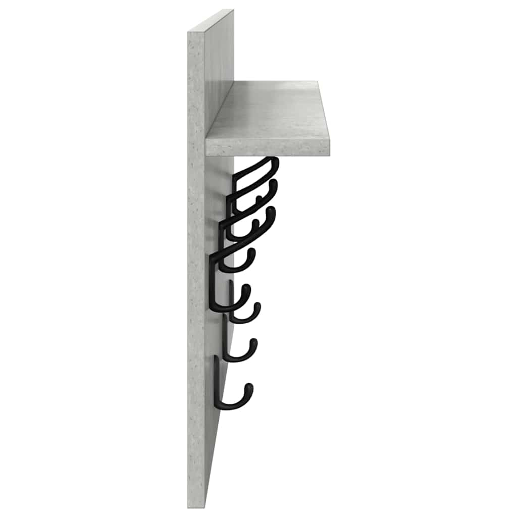 vidaXL Wandmontierter nachttisch mit Regal Beton Grau 60 x 40 x 12 cm