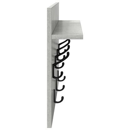 vidaXL Wandmontierter nachttisch mit Regal Beton Grau 60 x 40 x 12 cm