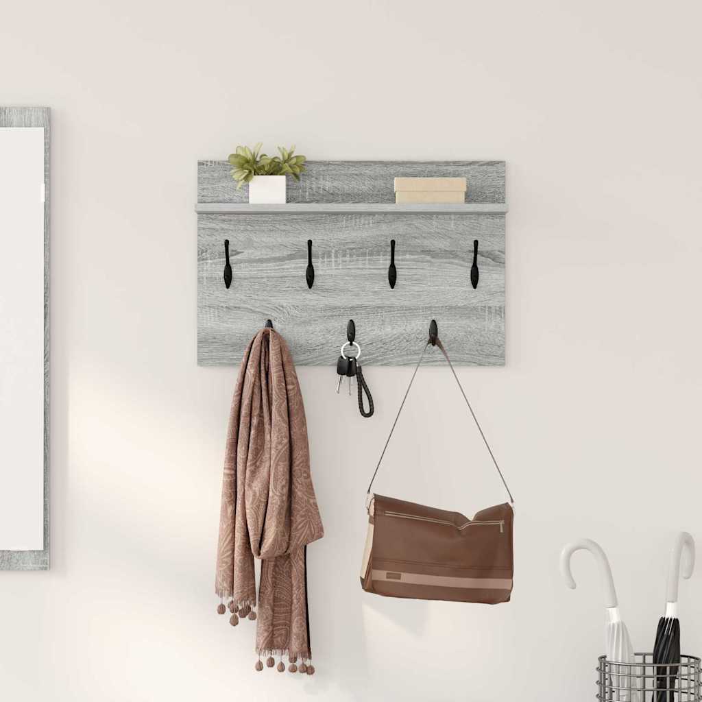 vidaXL Wandmontierter nachttisch Graues Sonoma 60 x 40 x 12 cm