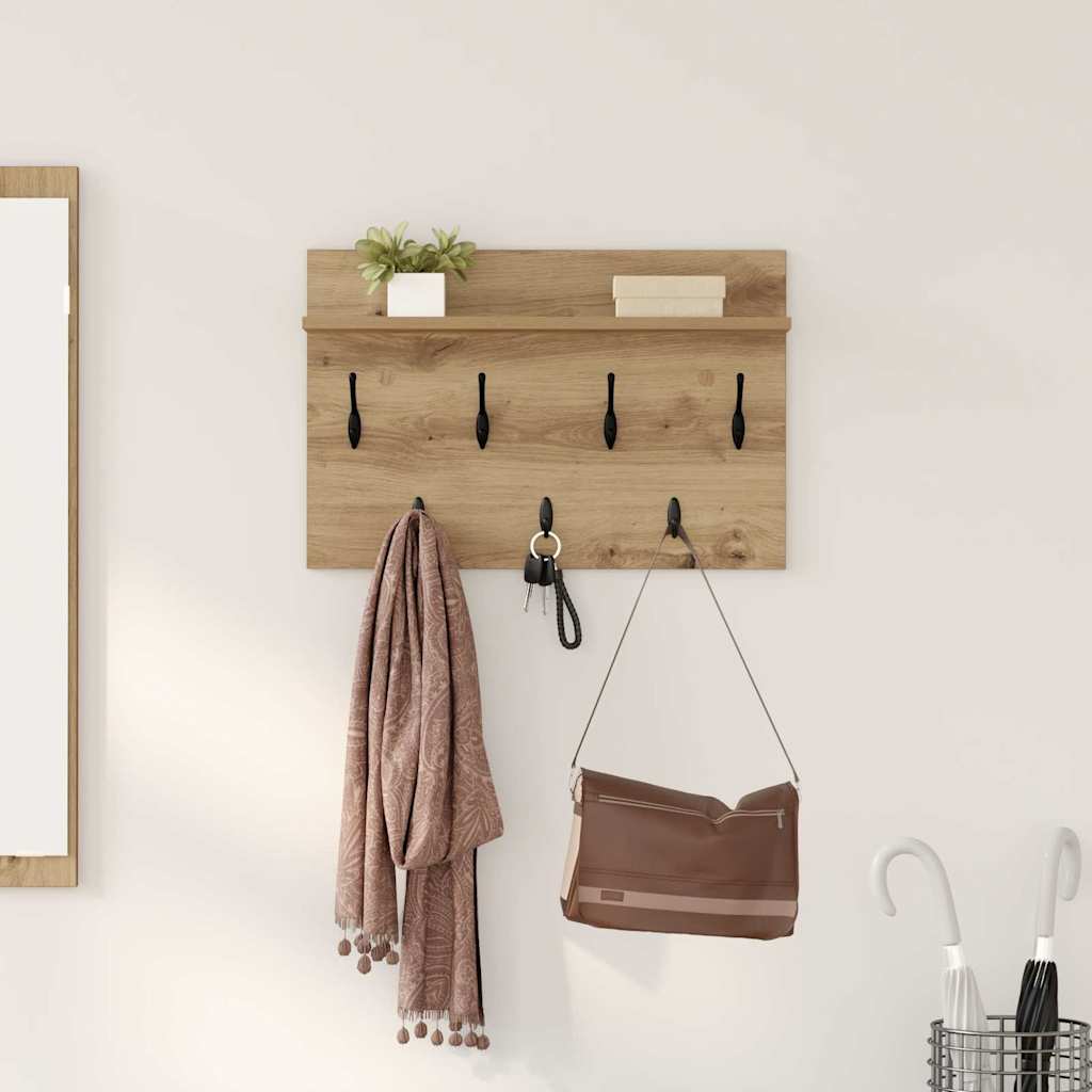 vidaXL Wandmontierter nachttisch Artisan-Eiche 60 x 40 x 12 cm