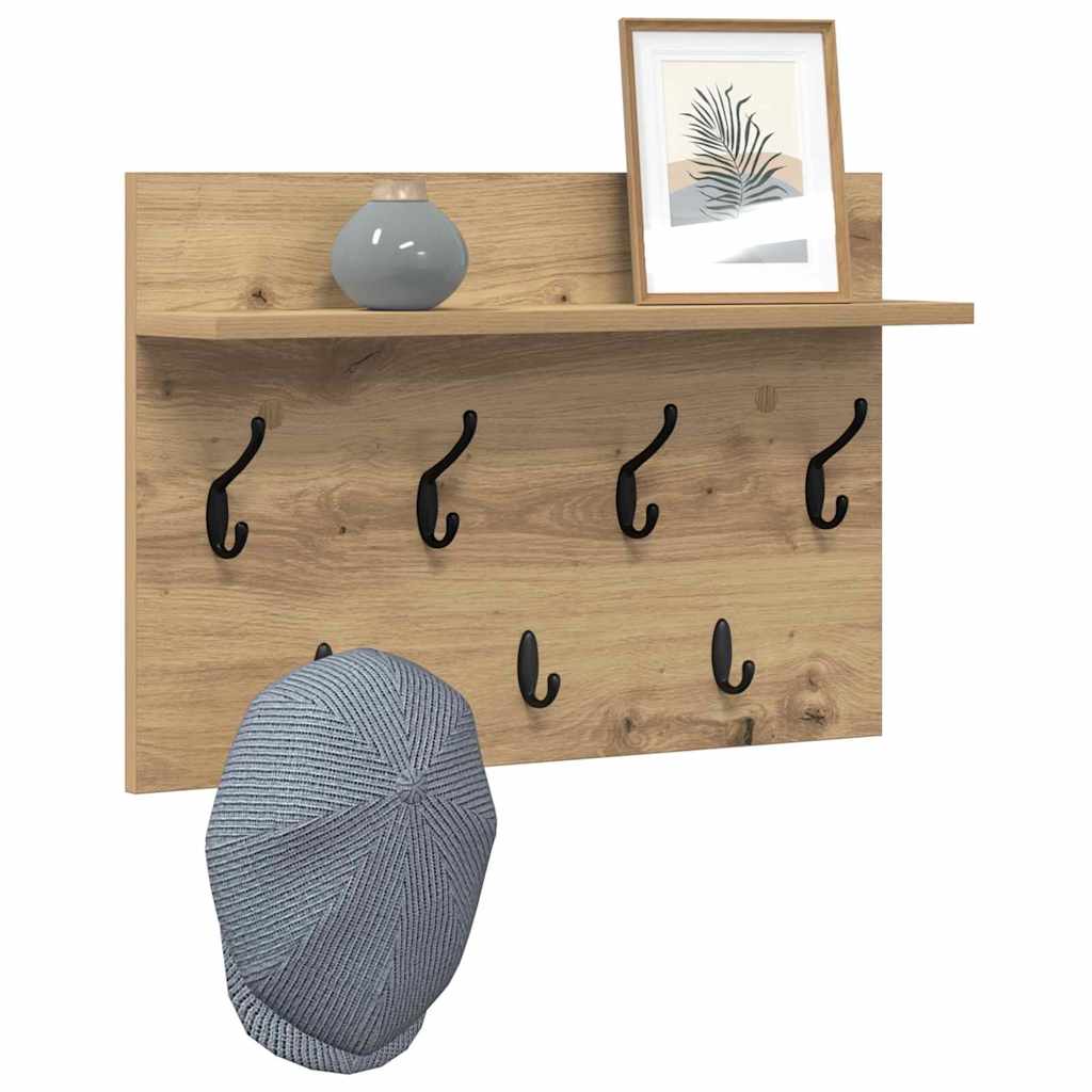 vidaXL Wandmontierter nachttisch Artisan-Eiche 60 x 40 x 12 cm
