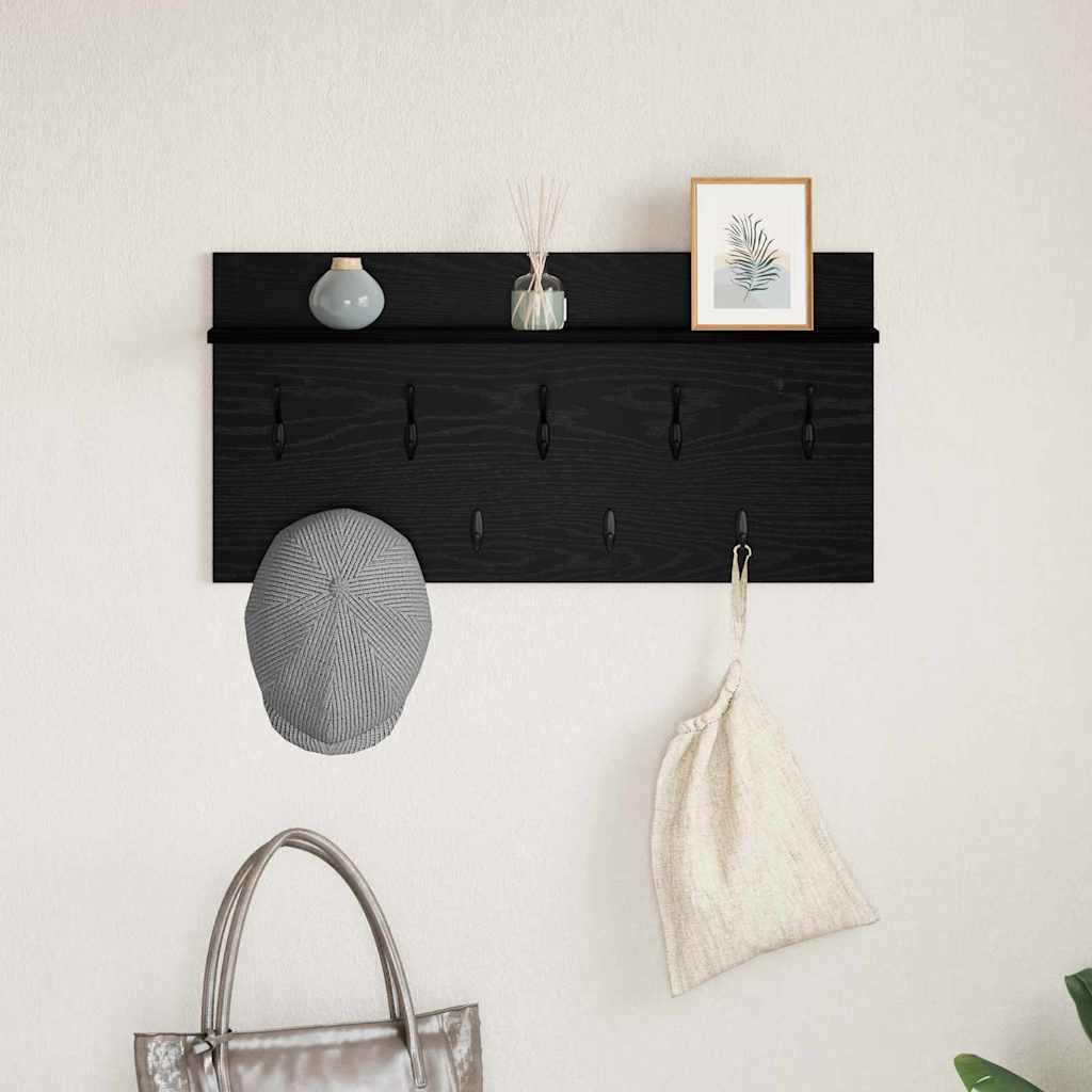 vidaXL Wandmontierter nachttisch Schwarz Eichen-Optik 80 x 40 x 12 cm