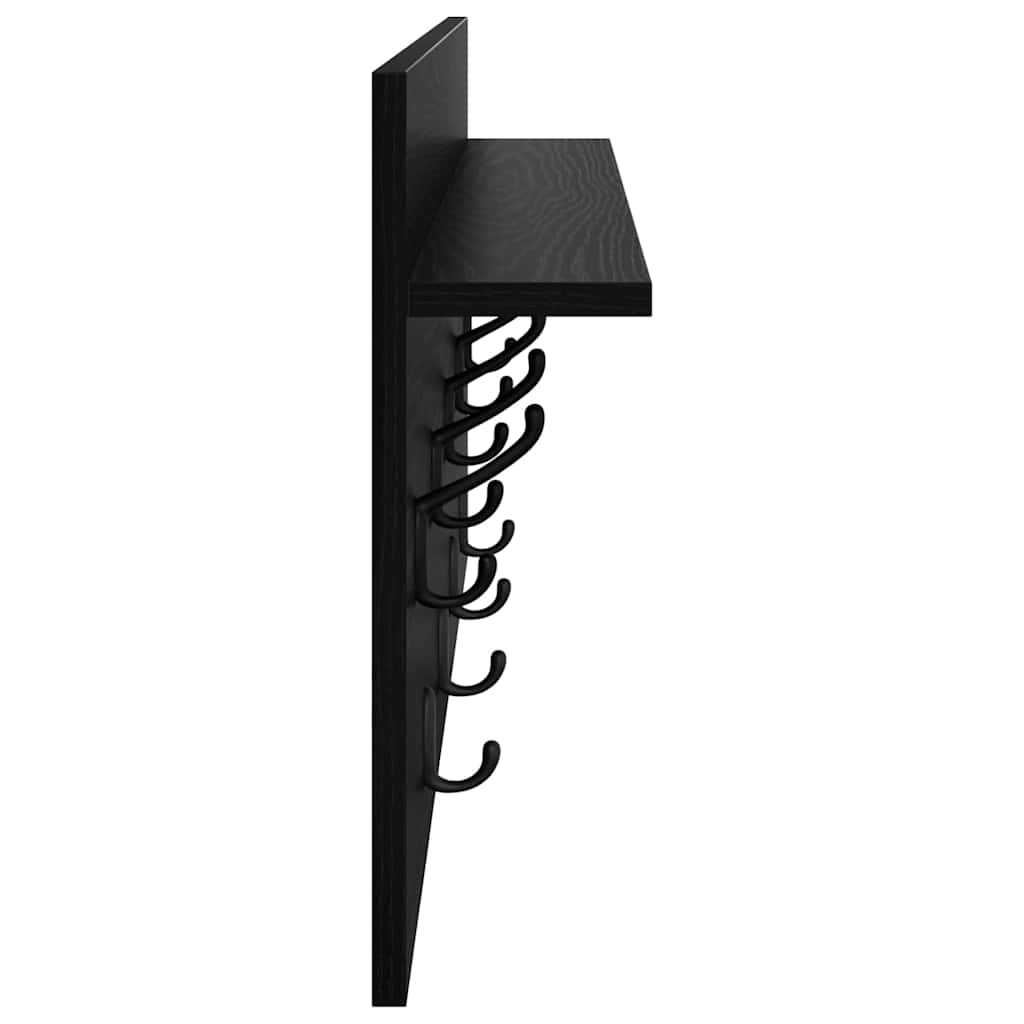 vidaXL Wandmontierter nachttisch Schwarz Eichen-Optik 80 x 40 x 12 cm