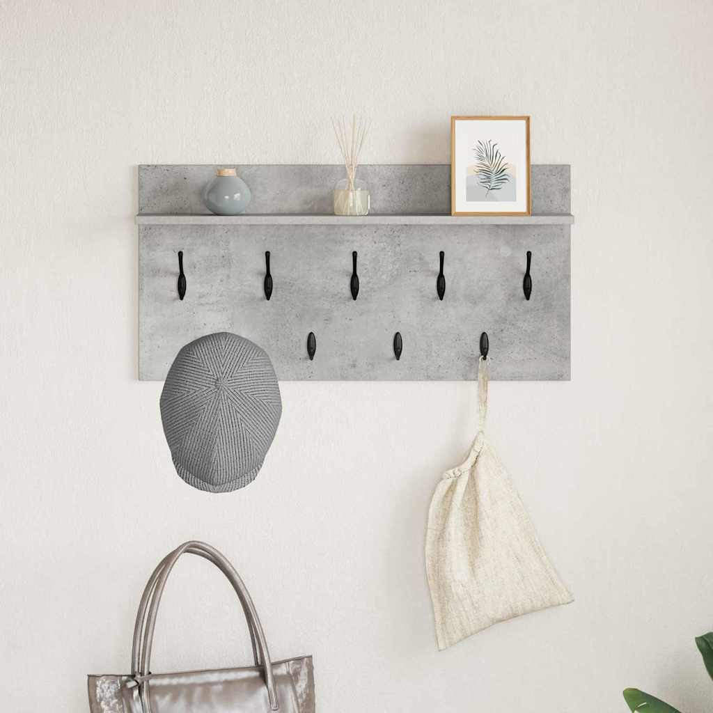 vidaXL Wandmontierter nachttisch mit Regal Beton Grau 80 x 40 x 12 cm