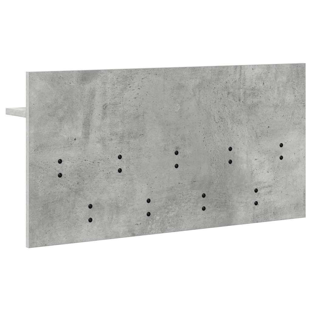 vidaXL Wandmontierter nachttisch mit Regal Beton Grau 80 x 40 x 12 cm