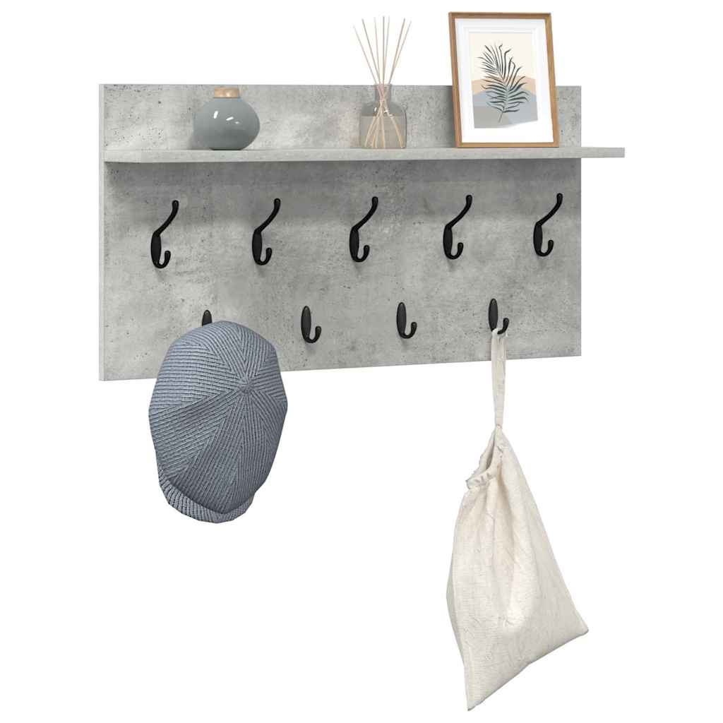 vidaXL Wandmontierter nachttisch mit Regal Beton Grau 80 x 40 x 12 cm