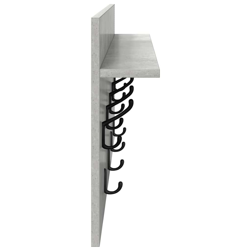 vidaXL Wandmontierter nachttisch mit Regal Beton Grau 80 x 40 x 12 cm