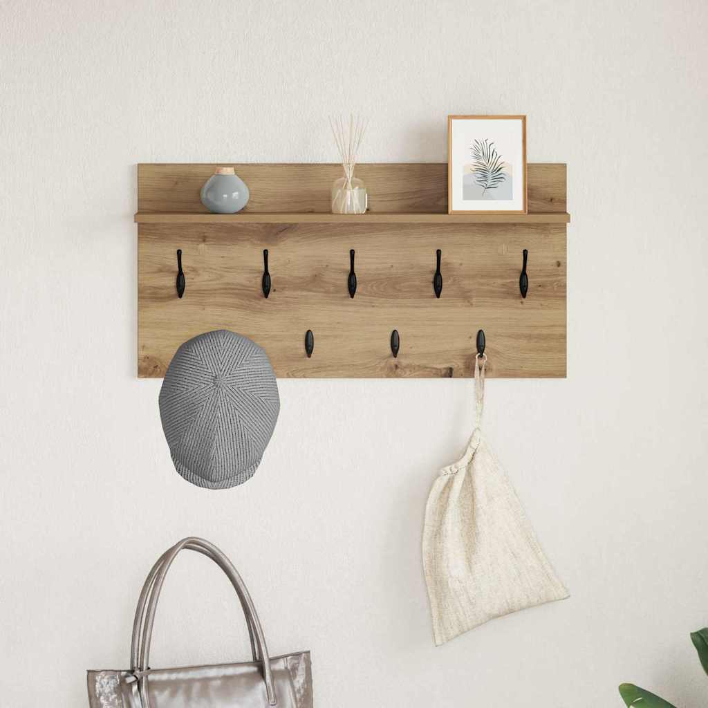 vidaXL Wandmontierter nachttisch Artisan-Eiche 80 x 40 x 12 cm