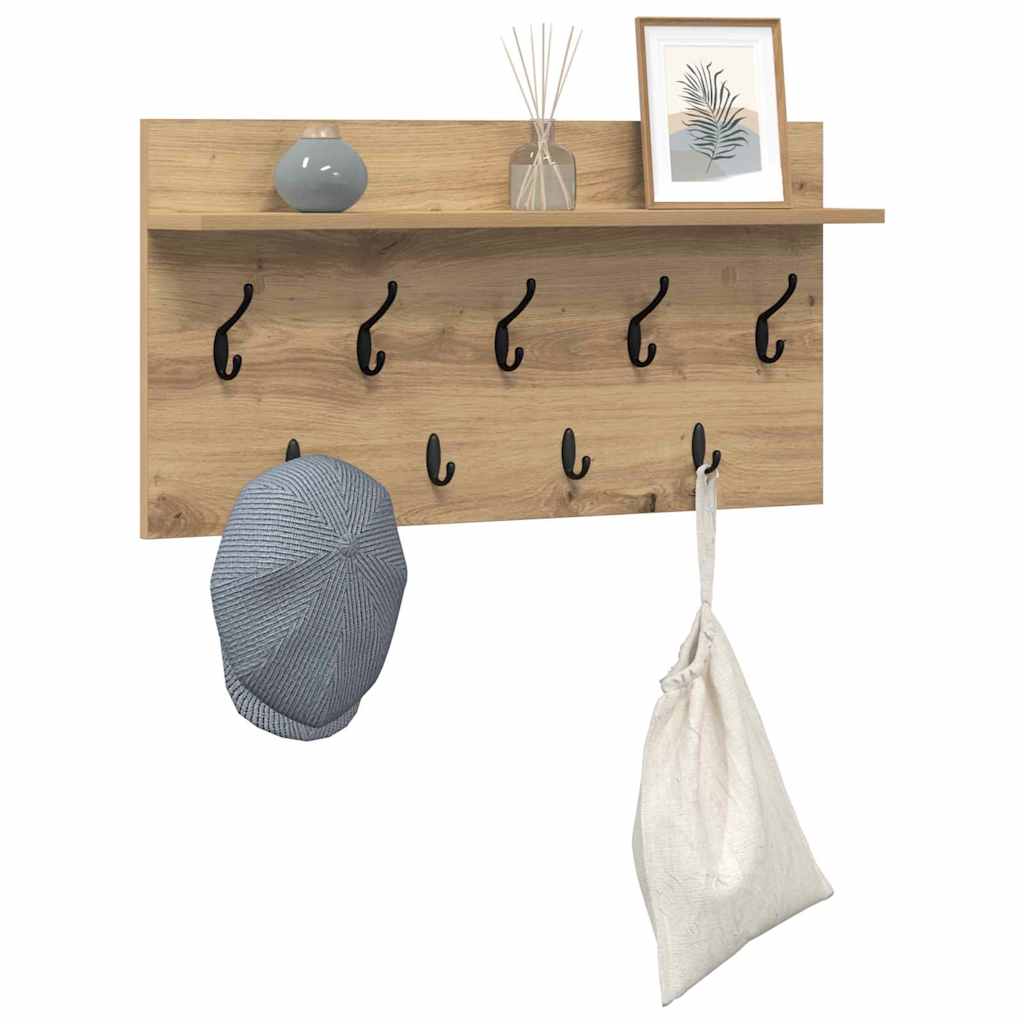 vidaXL Wandmontierter nachttisch Artisan-Eiche 80 x 40 x 12 cm