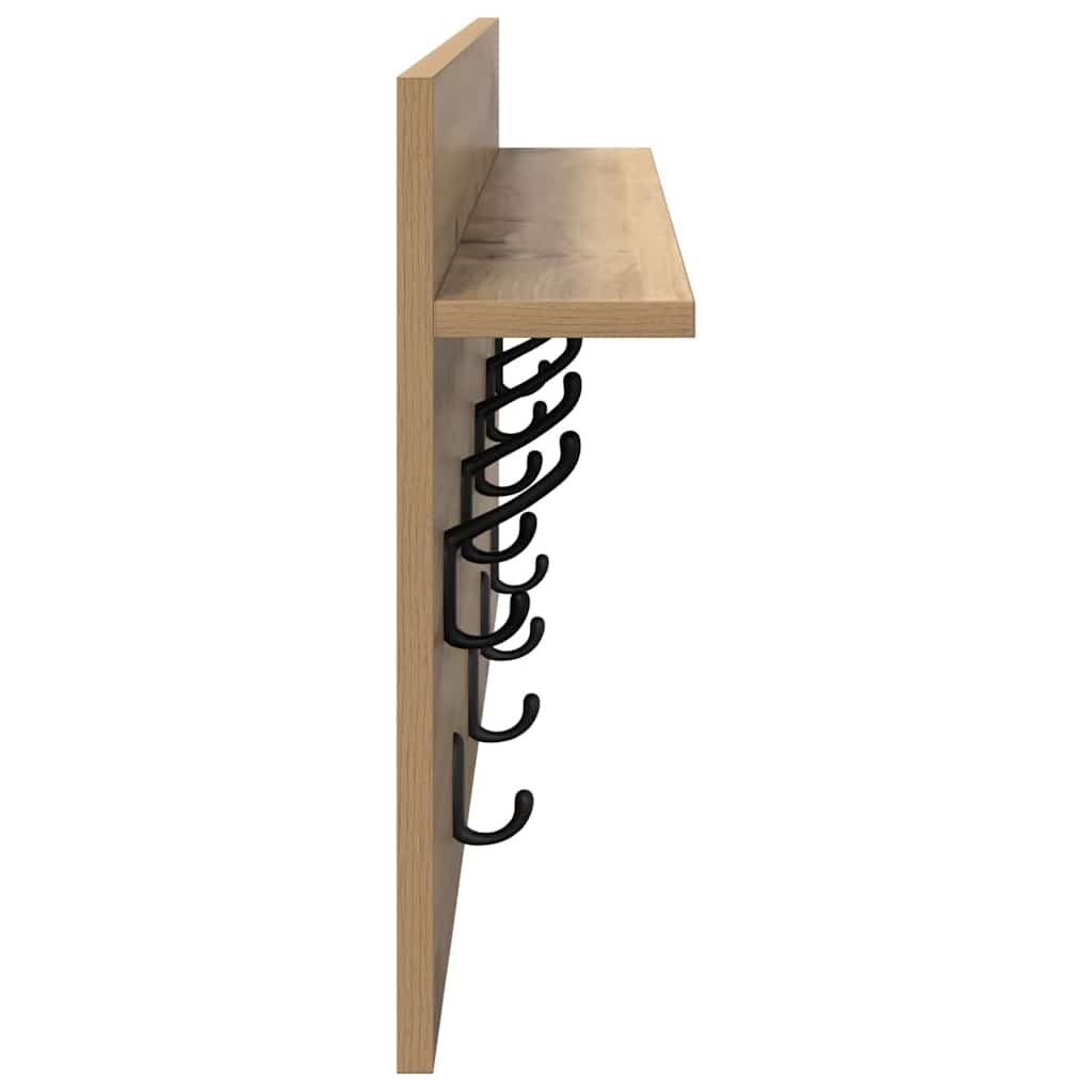 vidaXL Wandmontierter nachttisch Artisan-Eiche 80 x 40 x 12 cm