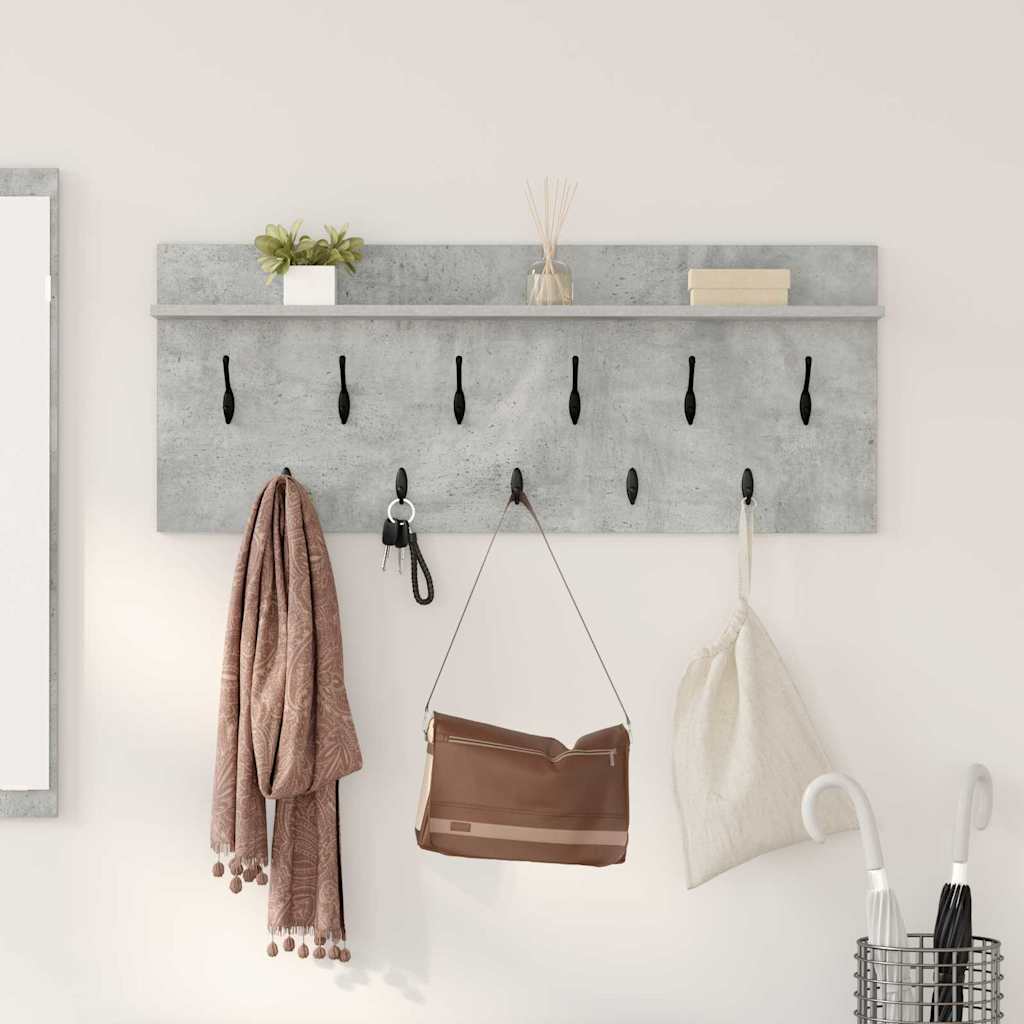 vidaXL Table de chevet murale avec étagère Gris béton 100 x 40 x 12 cm