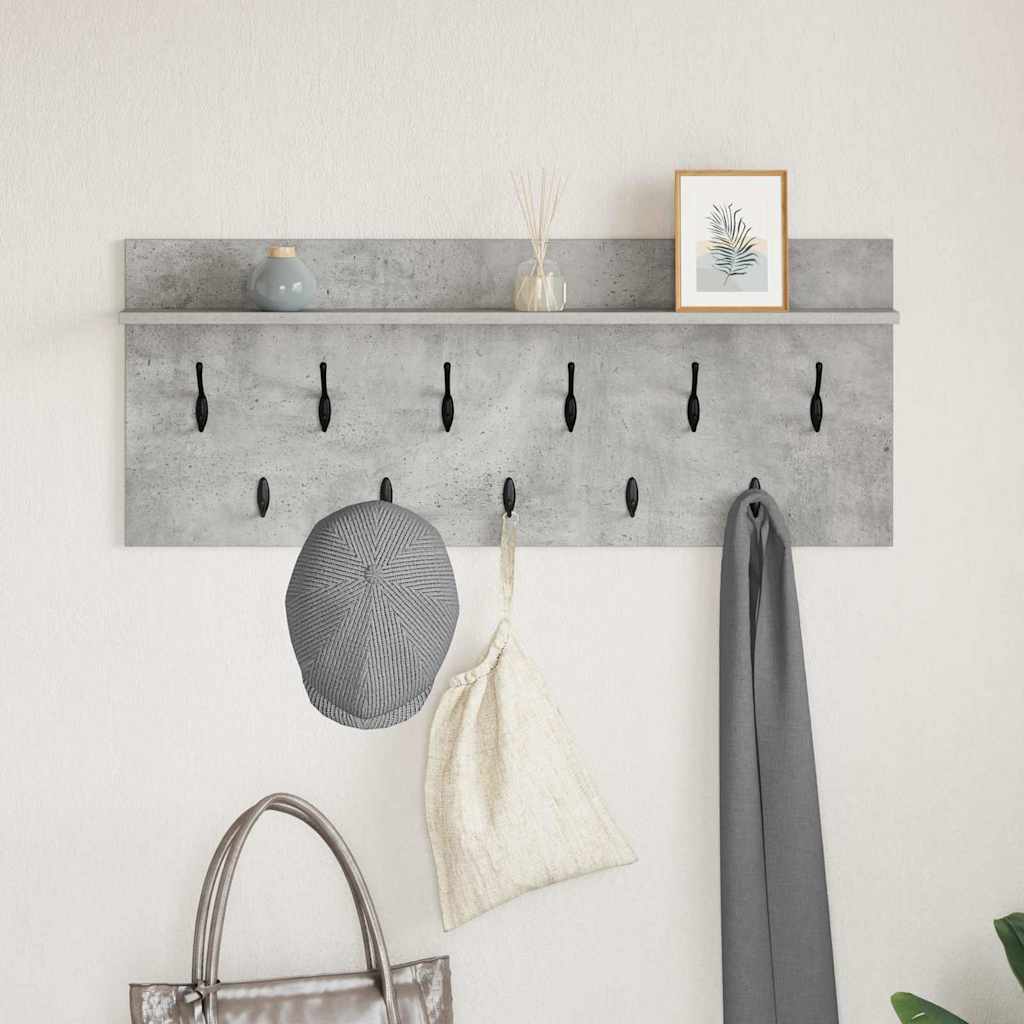 vidaXL Table de chevet murale avec étagère Gris béton 100 x 40 x 12 cm