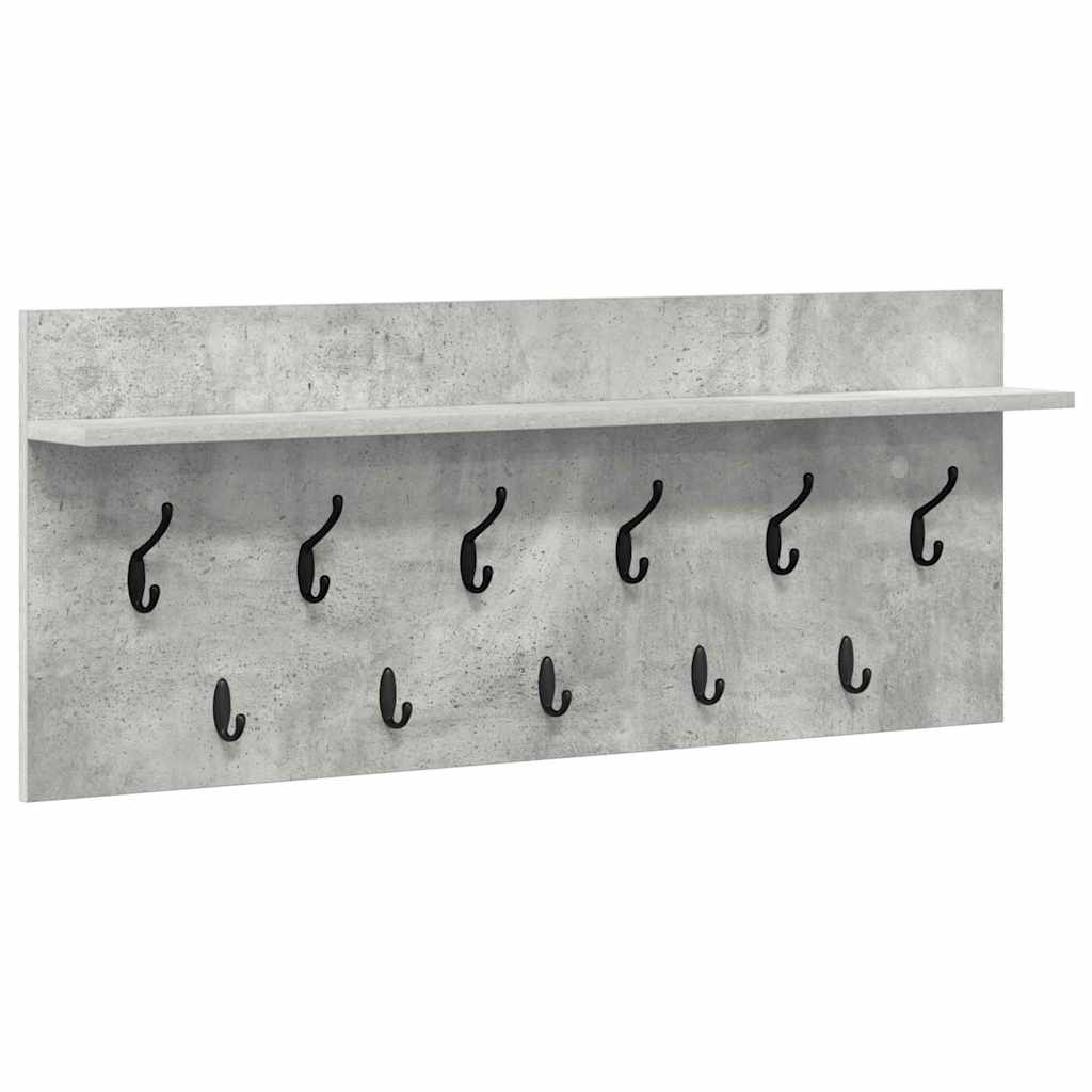 vidaXL Table de chevet murale avec étagère Gris béton 100 x 40 x 12 cm