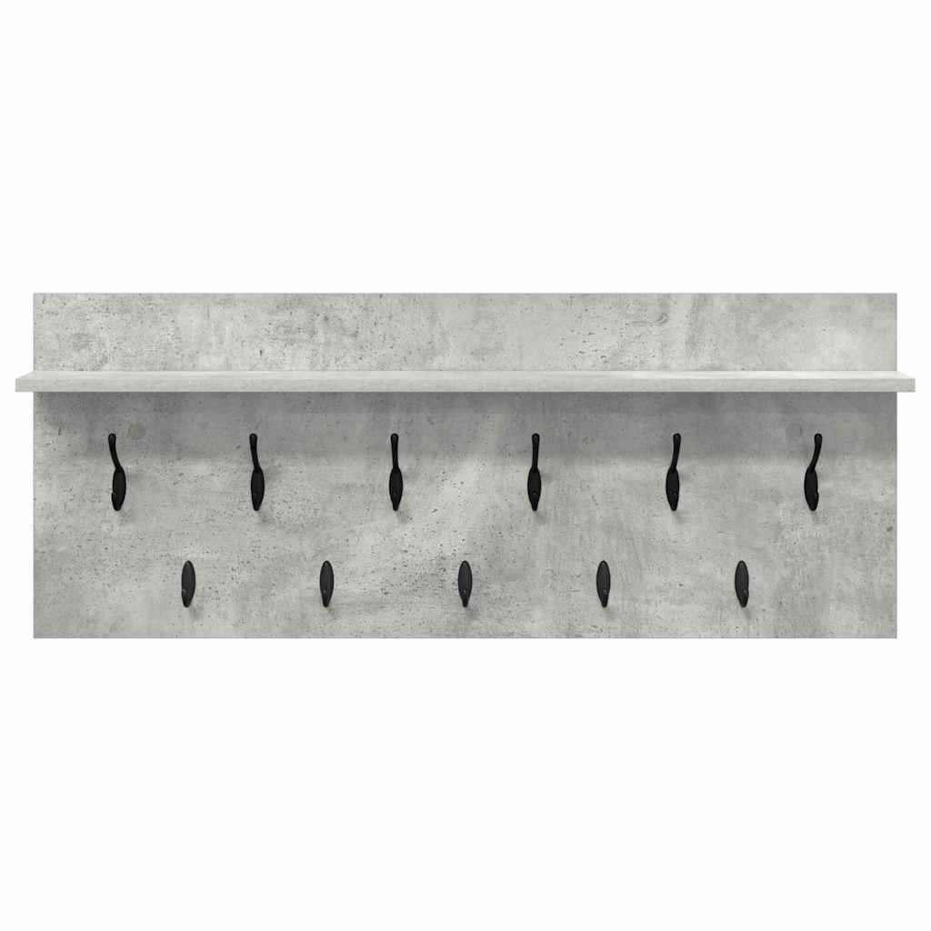 vidaXL Table de chevet murale avec étagère Gris béton 100 x 40 x 12 cm