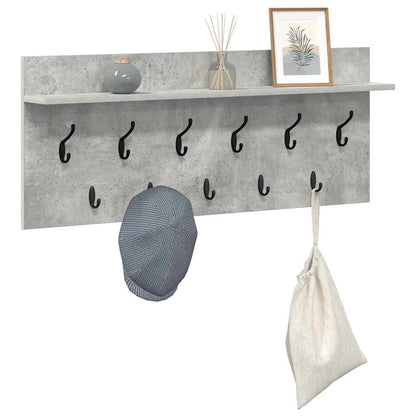 vidaXL Table de chevet murale avec étagère Gris béton 100 x 40 x 12 cm