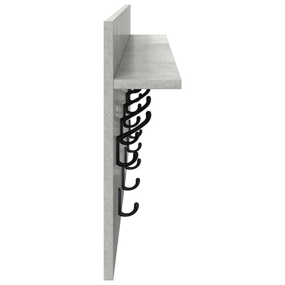 vidaXL Table de chevet murale avec étagère Gris béton 100 x 40 x 12 cm
