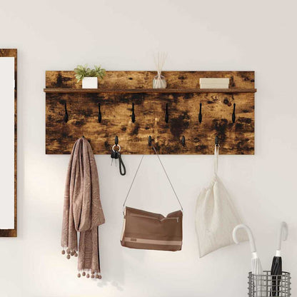 vidaXL Table de chevet murale Chêne fumé 100 x 40 x 12 cm