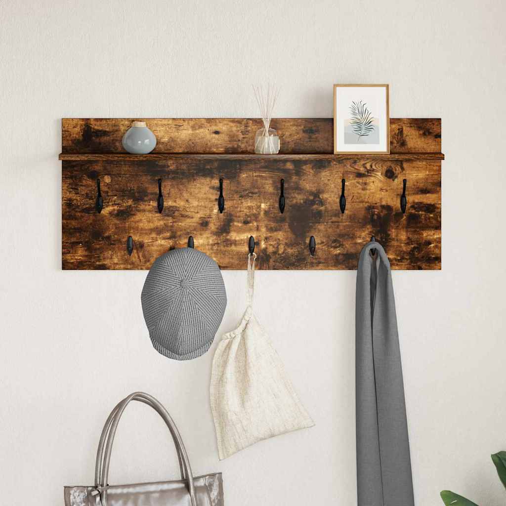 vidaXL Table de chevet murale Chêne fumé 100 x 40 x 12 cm