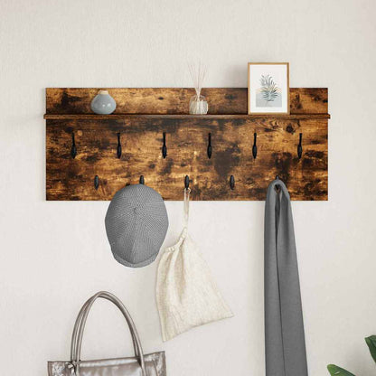 vidaXL Table de chevet murale Chêne fumé 100 x 40 x 12 cm