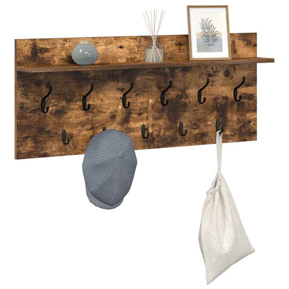 vidaXL Table de chevet murale Chêne fumé 100 x 40 x 12 cm