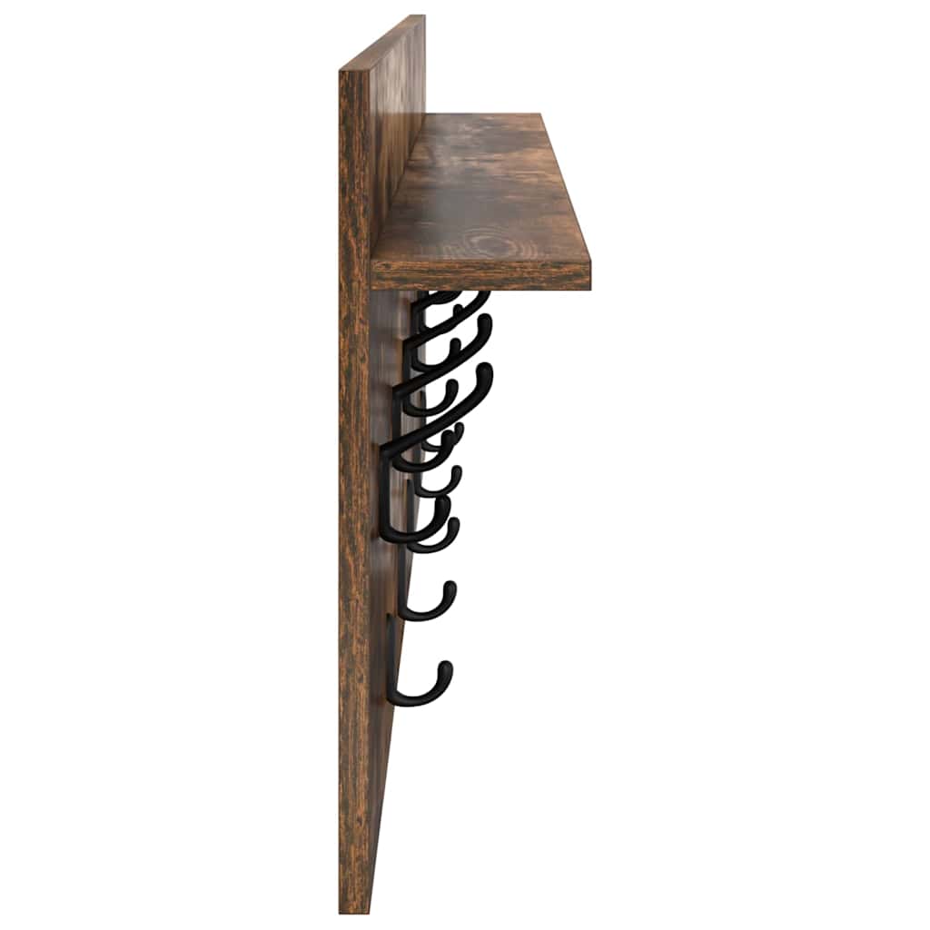 vidaXL Table de chevet murale Chêne fumé 100 x 40 x 12 cm