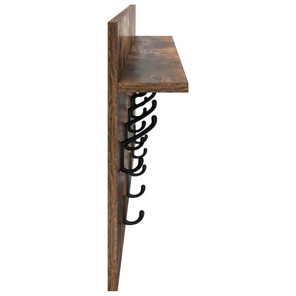 vidaXL Table de chevet murale Chêne fumé 100 x 40 x 12 cm