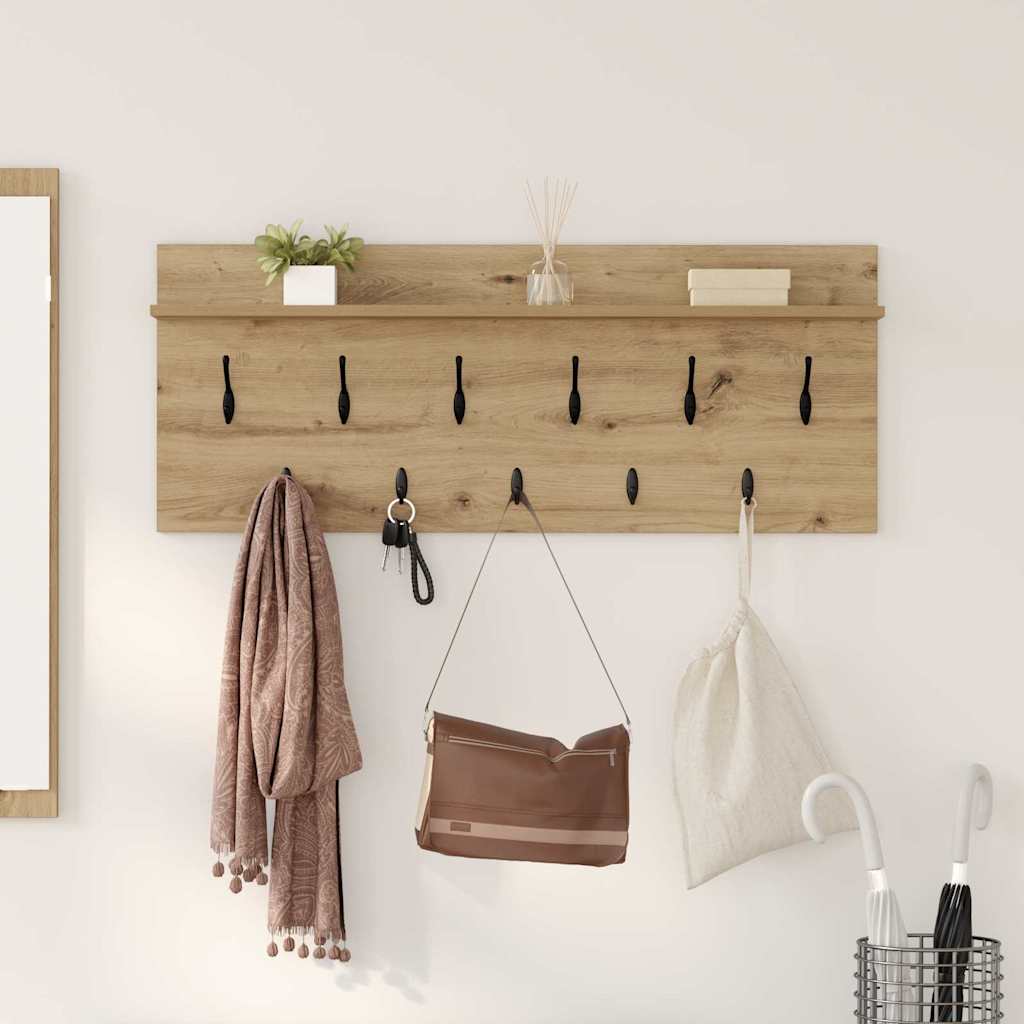 vidaXL Table de chevet murale chêne artisanal 100 x 40 x 12 cm