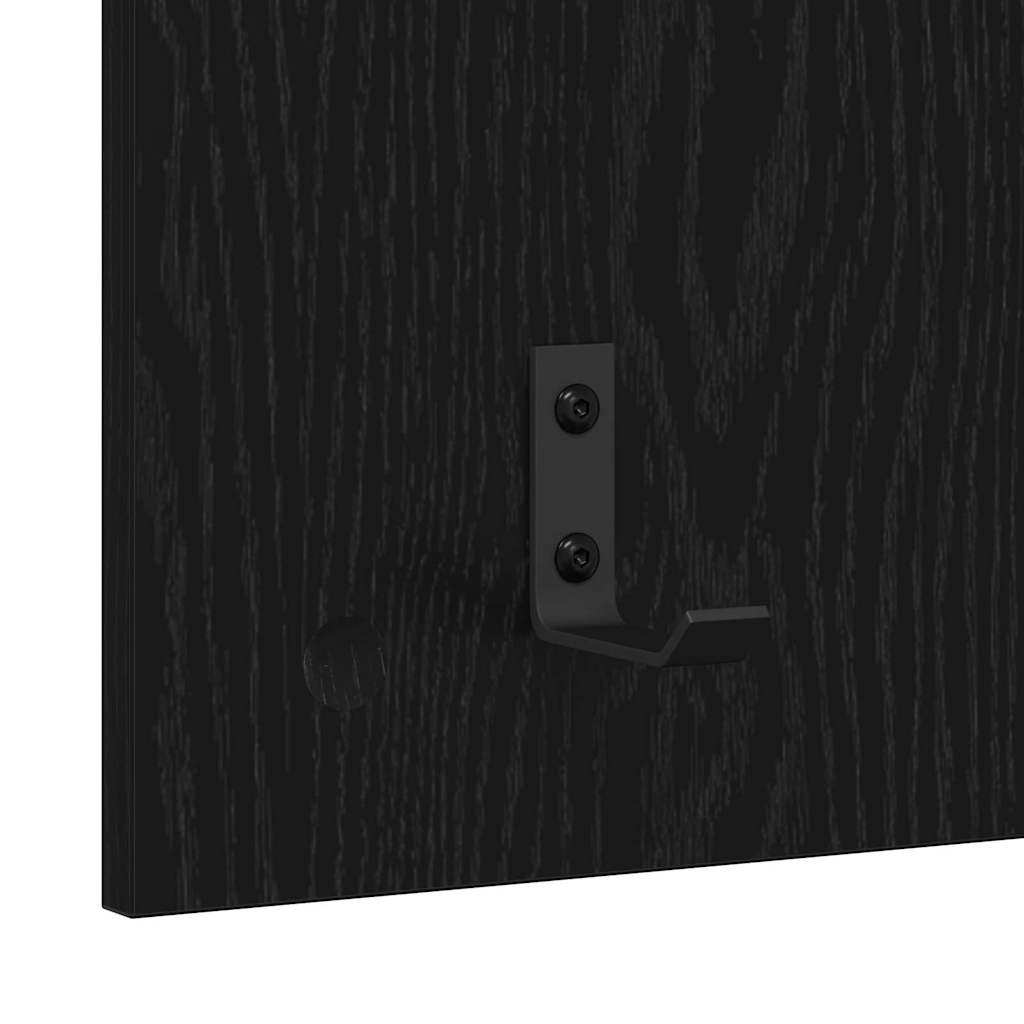 vidaXL Wandmontierter nachttisch Schwarz Eichen-Optik 40 x 10 x 90 cm