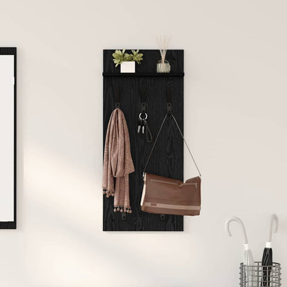 vidaXL Wandmontierter nachttisch Schwarz Eichen-Optik 40 x 10 x 90 cm